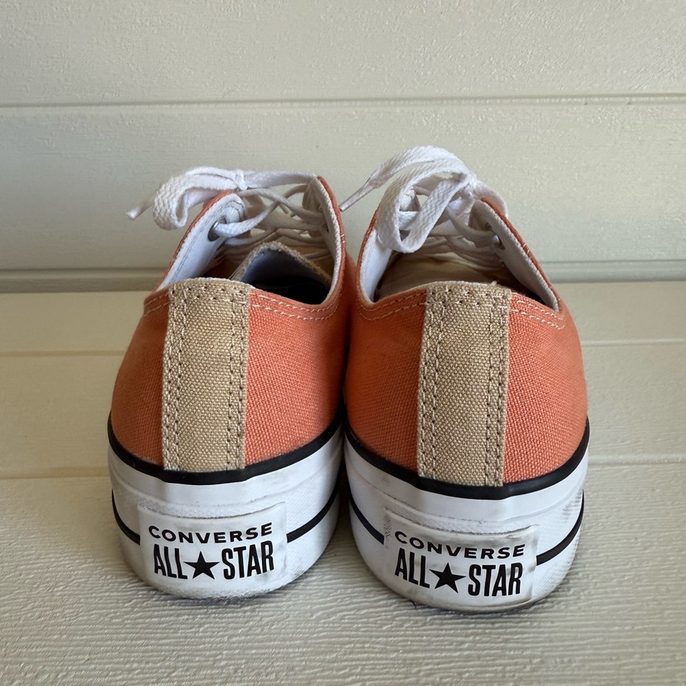 Converse Chuck Taylor All Star Lift Coral Desert Peach Low Top Platform Sneakers - Picture 3 of 6
